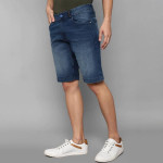 Cotton Blend Men's Slim Fit Blue Formal Pants