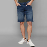 Cotton Blend Men's Slim Fit Blue Formal Pants